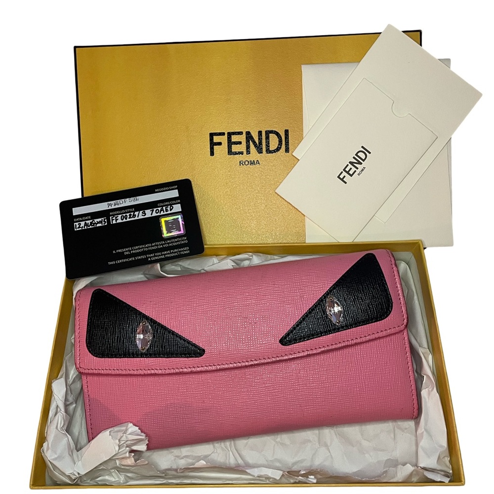 Fendi Monster Pink and Black Wallet